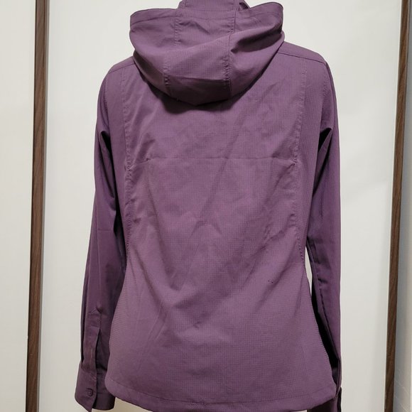 Women's Small Columbia Omni Shade Purple Zip Hooded Light Windbreaker Jacket - Picture 4 of 7